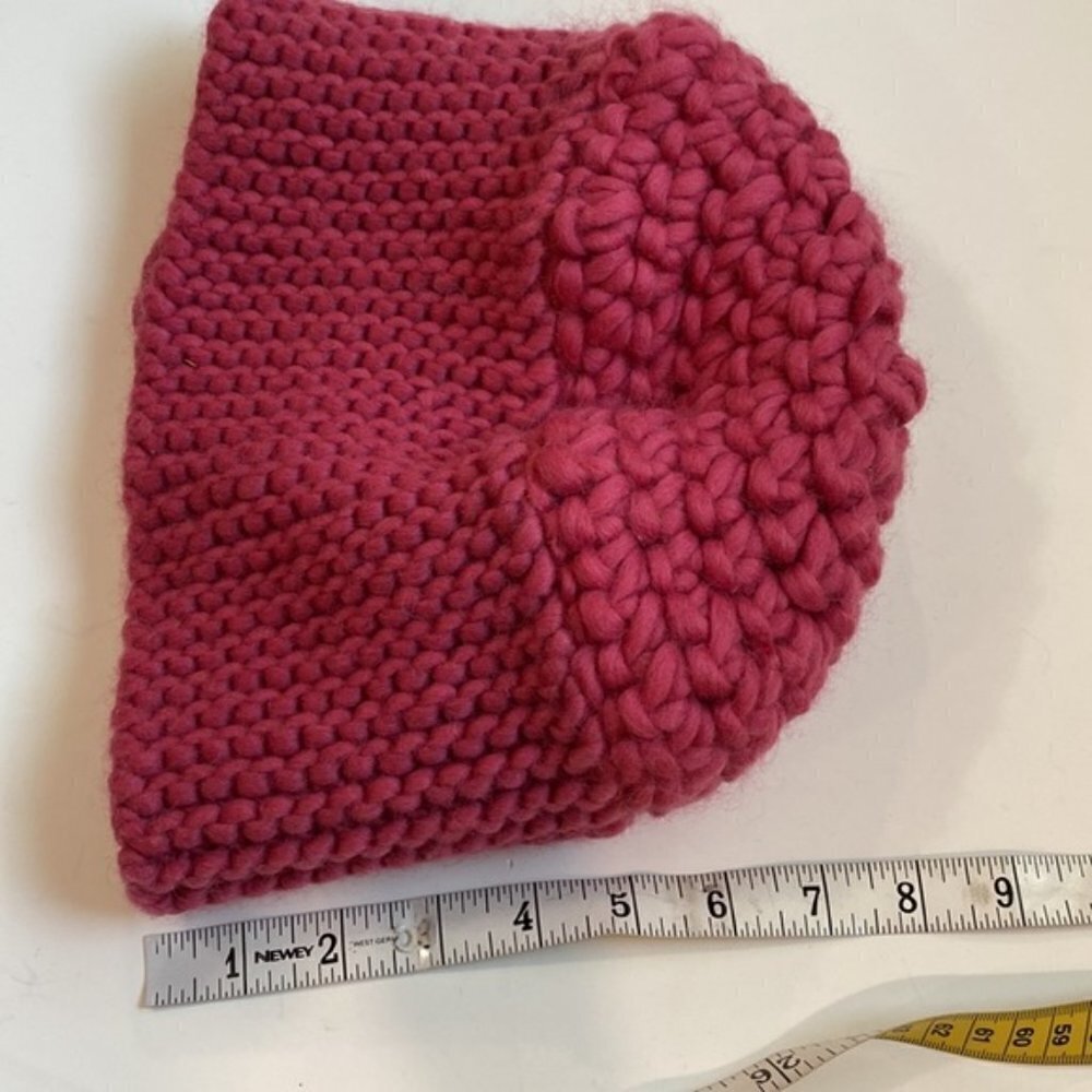 Handmade Pink Thick Knit Hat Beanie - Picture 10 of 14